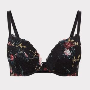 Torrid Black Floral Lace Bra